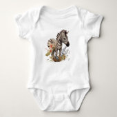 Baby Zebra met veel bloemen Romper (Voorkant)