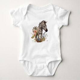 Baby Zebra met veel bloemen Romper