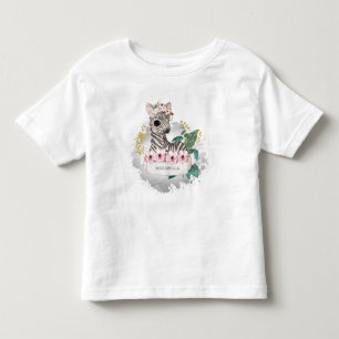 *~* Baby Zebra Naam Flowers Oerwoud Sweet Girl Kinder Shirts