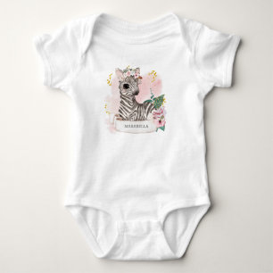 *~* Baby Zebra Naam Nursery Oerwoud Sweet Girl Bab Romper