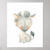 Baby Zebra Nursery Wall Art Poster (Voorkant)