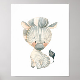 Baby Zebra Nursery Wall Art Poster