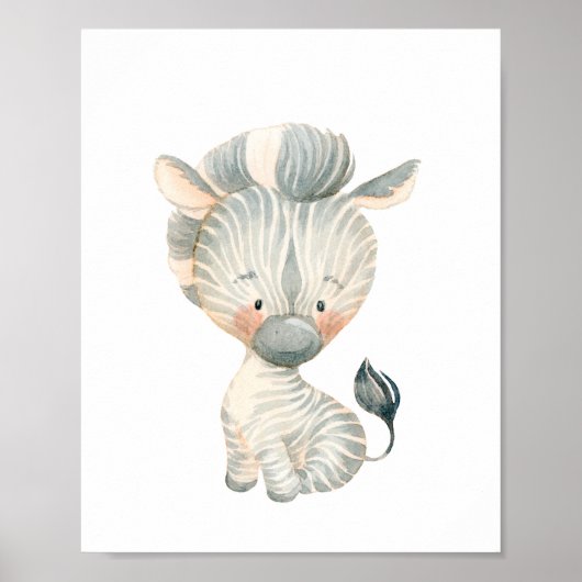 Baby Zebra Nursery Wall Art Poster (Voorkant)