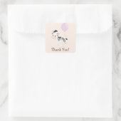 Baby Zebra, Paarse, Oerwoud Dier Dank u Vierkante Sticker (Tas)