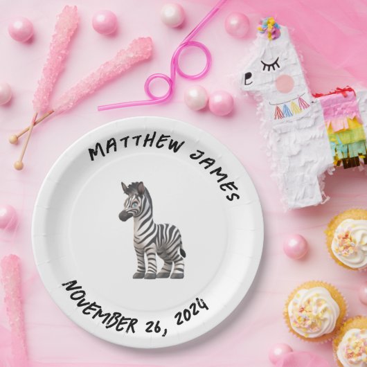  Baby Zebra Paper Bord (Feest)