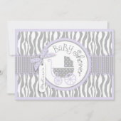 Baby, Zebra Print & Lavender Baby shower Kaart (Voorkant)
