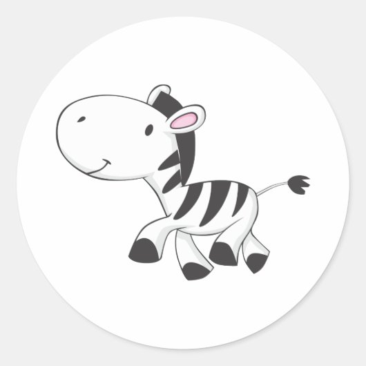 Baby Zebra Ronde Sticker (Voorkant)