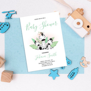Baby Zebra Safari Baby shower Uitnodiging