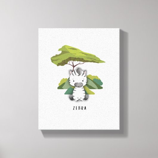 Baby Zebra Safari Canvas Print (Voorkant)