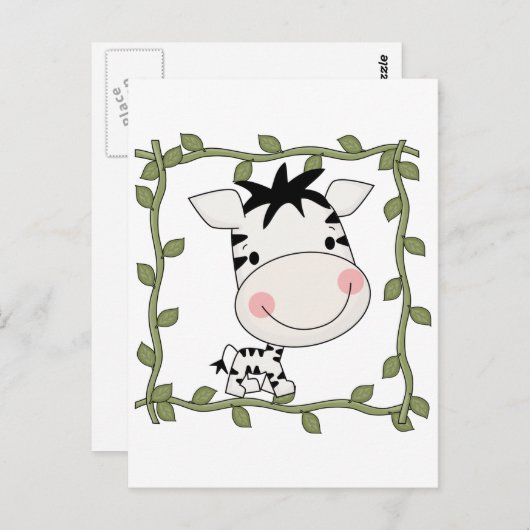 Baby Zebra-T-shirts en cadeautjes Briefkaart (Voorkant / Achterkant)