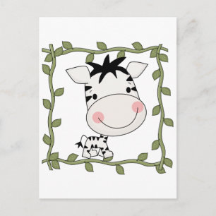 Baby Zebra-T-shirts en cadeautjes Briefkaart