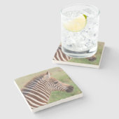 Baby zebra, Tanzania Stenen Onderzetter (Zijkant)