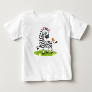 Baby Zebra Tekenen Spelen met Butterfly-23960