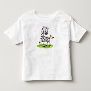 Baby Zebra Tekenen Spelen met Butterfly-23960 Kinder Shirts