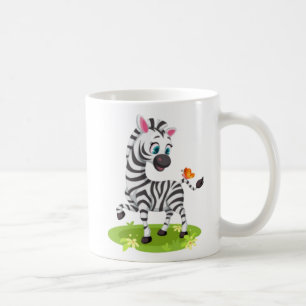 Baby Zebra Tekenen Spelen met Butterfly-23960 Koffiemok