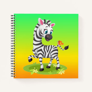 Baby Zebra Tekenen Spelen met Butterfly-23960 Notitieboek