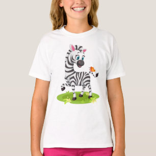 Baby Zebra Tekenen Spelen met Butterfly-23960 T-shirt