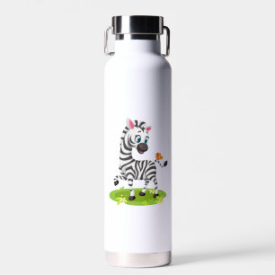 Baby Zebra Tekening Spelend met Vlinder Waterfles