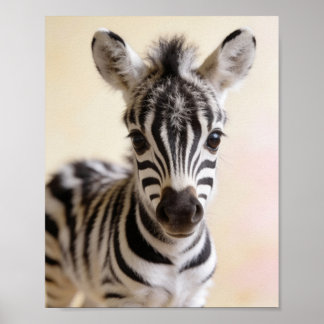 Baby Zebra Veulen Nursery Muurkunst Poster