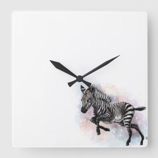 Baby Zebra wandklok (Voorkant)