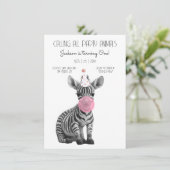 Baby Zebra zwarte en witte verjaardag Kaart (Staand voorkant)