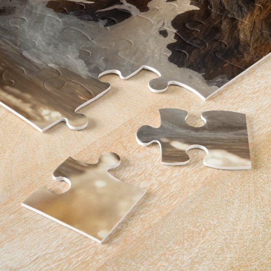 Baby Zee Lion bij zonsondergang Legpuzzel (Zijkant)