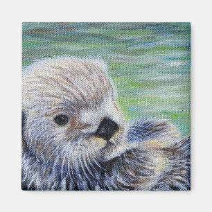 Baby Zee otter schilderen Magneet