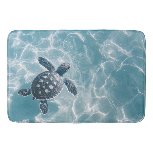 Baby Zee Schildpad in helder water Badmat (Voorkant)