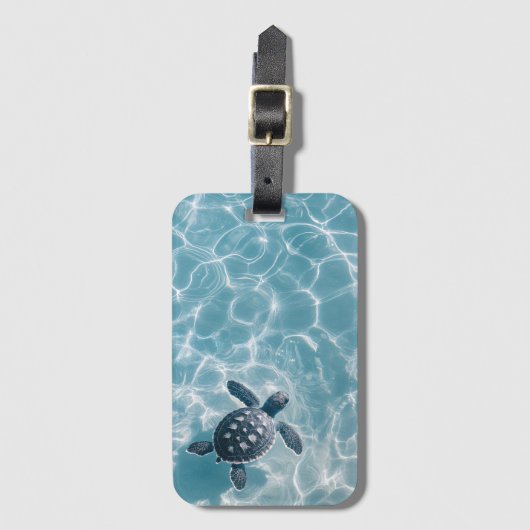 Baby Zee Schildpad in helder water Bagagelabel (Voorkant (verticaal))