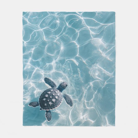 Baby Zee Schildpad in helder water Fleece Deken (Voorkant)