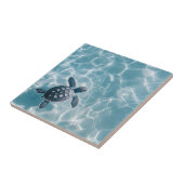 Baby Zee Schildpad in helder water Tegeltje (Zijkant)