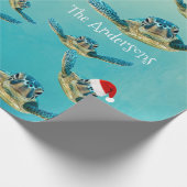 Baby Zee schildpad in Santa Hats Cadeaupapier (Hoek)