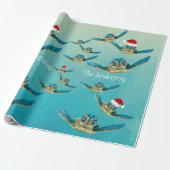 Baby Zee schildpad in Santa Hats Cadeaupapier (Uitgerold)