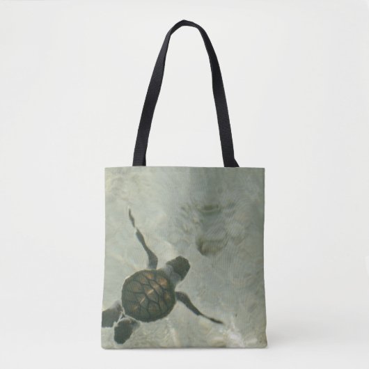 Baby Zee schildpad naar Zee Tote Bag (Voorkant)
