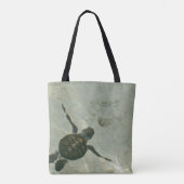 Baby Zee schildpad naar Zee Tote Bag (Achterkant)