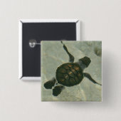 Baby Zee schildpad naar Zee Vierkante Button 5,1 Cm (Voorkant /achterkant)