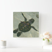 Baby Zee schildpad naar Zee Vierkante Klok (Huis)