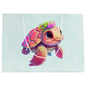 Baby Zee Schildpad Roze & Schattig Groot Cadeauzakje (Achterkant)