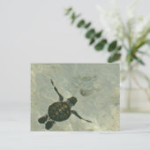 Baby Zee schildpad zwemmen naar Zee Briefkaart (Staand voorkant)