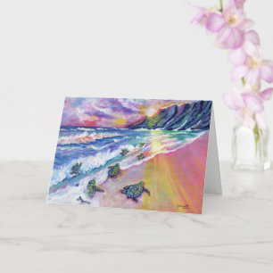 Baby Zee Schildpadden aan het strand Kauai Hawaii  Kaart