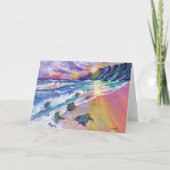 Baby Zee Schildpadden aan het strand Kauai Hawaii  Kaart (Voorkant)