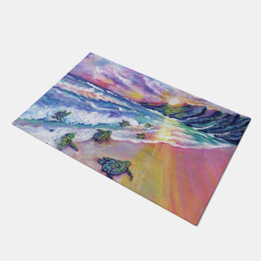 Baby Zee Schildpadden van Kauai Hawaii Deurmat (Schuin)