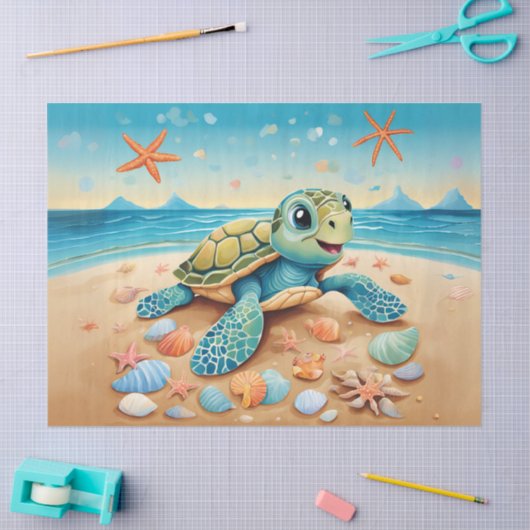 Baby Zee Turtle Adventure Tissuepapier (Craft)