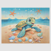 Baby Zee Turtle Adventure Tissuepapier (Voorkant)