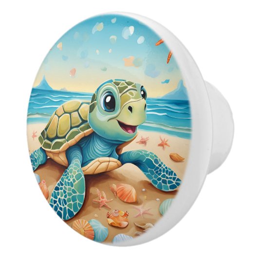 Baby Zee Turtle Keramische Knop (Rechts)