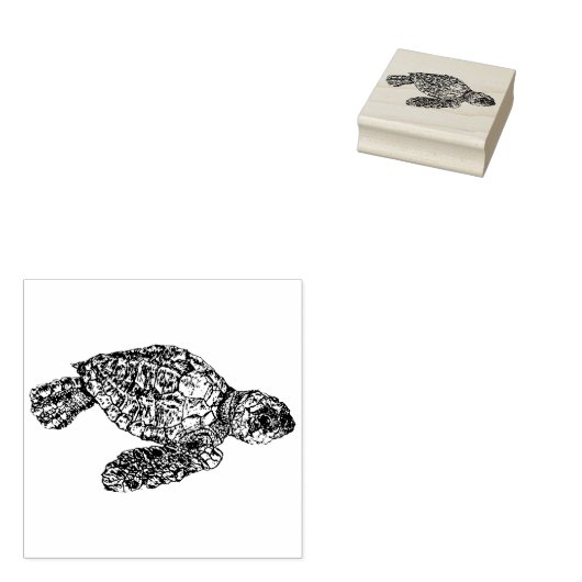 Baby Zee Turtle Rubberstempel (Gestempeld)