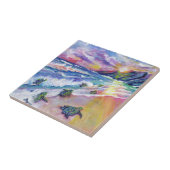 Baby Zeeen schildpadden bij de keramische Tegel va Tegeltje (Zijkant)