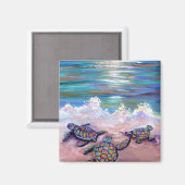 Baby Zeeen schildpadden bij het Beach Magnet (Voorkant / Achterkant)