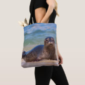 Baby zeehond in water tote bag (Dichtbij)