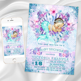 Baby Zeemeermin Baby Shower Uitnodigingen